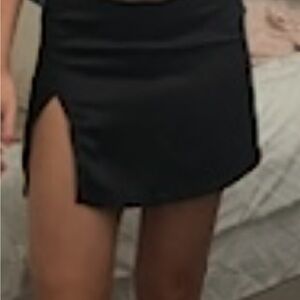 Black Mini Skirt with Side Slit